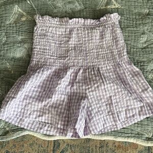 Amazon Lavender Checkered High Waist Shorts